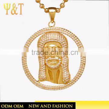 Cheap wholesale zircon crystal jesus pieces pendants hip hop pendants necklaces