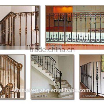 Modern decorative wrought iron railings for indoor stair