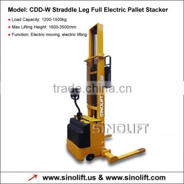 CDD-W Wide Straddle Leg Full Electric Stacker