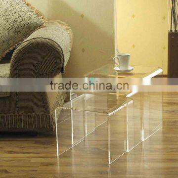 Perspex/Acrylic/lucite square Nesting Table 3 Piece Set