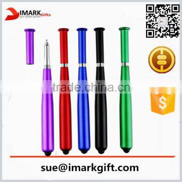 2016 fancy 2 in 1baseball bat shaped stylus touch pen