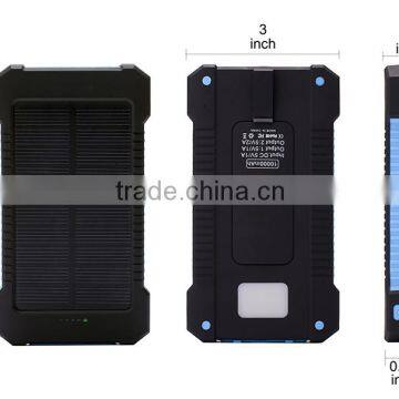 Waterproof 10000mah Mini Portable Solar Charger Cell Phone With Camping Light and Compass photo-2