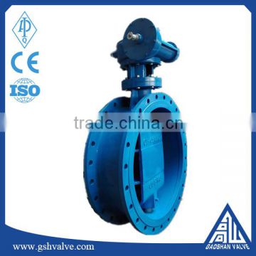 worm wheel double flange soft seal butterfly valve