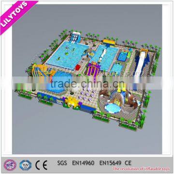 Newest Giant inflatable frame pool amusement park for sale, Outdoor Giant Inflatable Moving Water Park