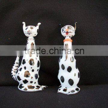 Egyptian Blown Glass Cat Shaped Perfume Bottles