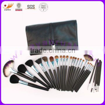 Multi-function 30-piece professional cosmetic brush set with aluminum ferrule and wooden handle