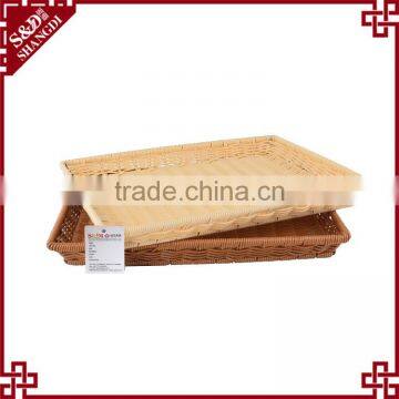 Classic Design Flat Rectangle Bread Fruit Bakery or Supermarket Used Woven Market Baskets photo-2