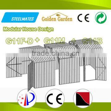 flat pack portable environment friendly galvanized steel car parking shed design