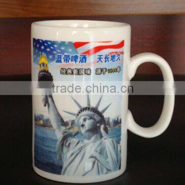 450ml large custom printing porcelain mug with handle wrapping print ceramic mug with big handle