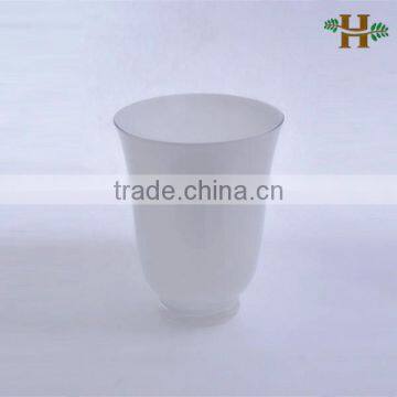 Mouth Blown Flower Shaped White Glass Vases