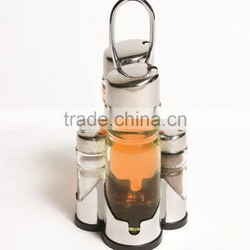 4 Pieces Salt And Pepper Galss Spice Set And Oil And Vinegar Spice Set photo-2