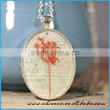 Handmade Clear Resin 30mm 20mm Dried Pressed Real Flower Pendant photo-3