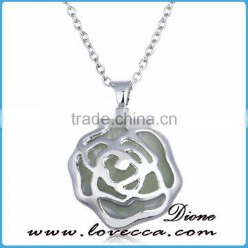 Summer Elegant Night Light Glow In Dark Luminous Rose Flower Pendant Necklace photo-5
