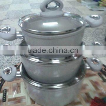 3pcs aluminum fry pan with two handles