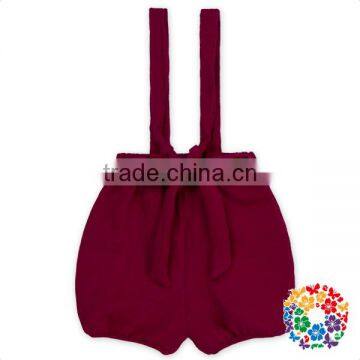 Wholesale Todder Baby Girls Red Bow Suspender Bubble Shorts photo-5