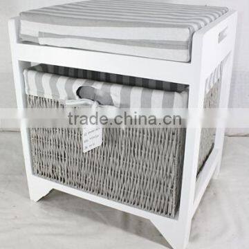 New Hand-woven Solid Wood Bathroom Modern Shoe Cabinet photo-2