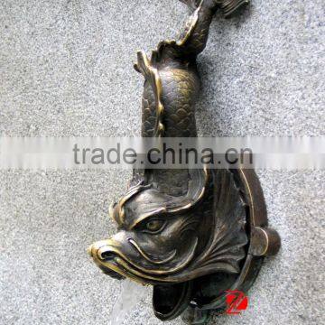 bronze wall decorative fish fountai for hotel