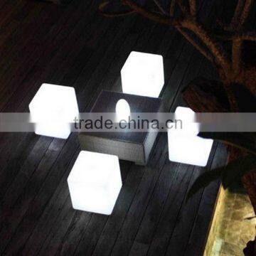 customize modern Fashion furniture colorful light up cube chair/table