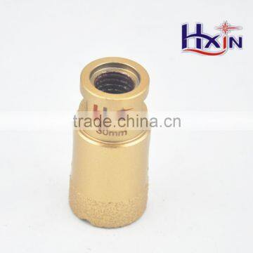 30mm Gold color Brazed diamond hole saws for hard rock / High quality diamond core drill bits