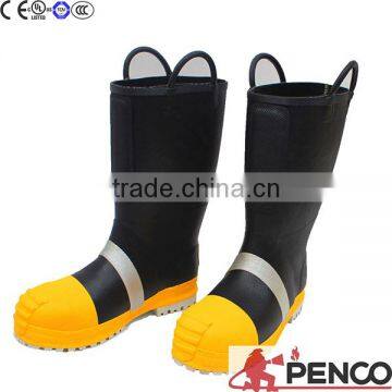 Fire Safety Boots Black Rubber Steel Toe Proteced Foot and Angle Flame Retardant Line Thread CE Rubber Safe Safety Products photo-3