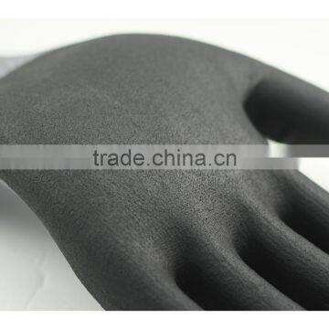 NMSAFETY 13 Gauge Knitted Nylon and Spandex Liner Coated Black Foam Nitrile on Palm Soft Working Safety Goves photo-3