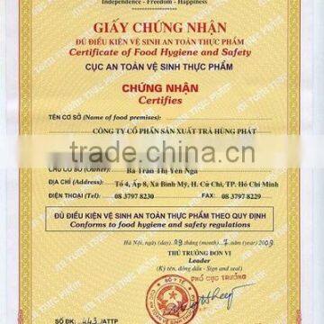 Certificate of Food Hygiene and Safety