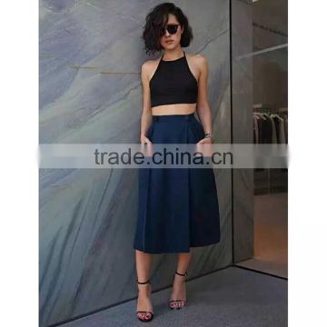 Newly fashion Design summer high waist long pleated women skirt