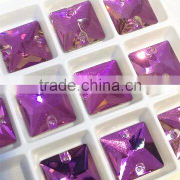 Wholesale Square Rose Color Garment Beads Crystal Sew on Stone for Clothing Making photo-3