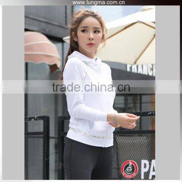Long Sleeve Custom Women Cropped Compression Running Gym Hoodie photo-4