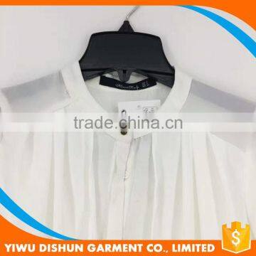 Women Pleated White and Black Chiffon Blouse Collar Design photo-4