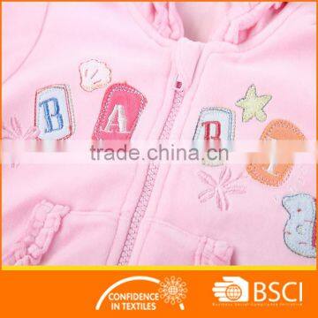 Nice Toddler Pink With Hood And Applique Jacket photo-3