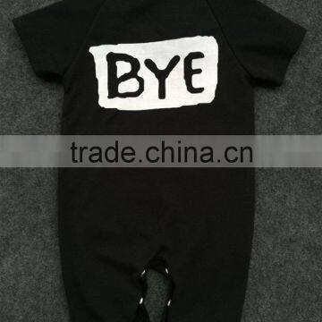 2017 Hot Sale Newborn Baby Clothes Wholesale Unisex Custom Printing Jumpsuit Plain Summer Organic Cotton Knitted Baby Romper