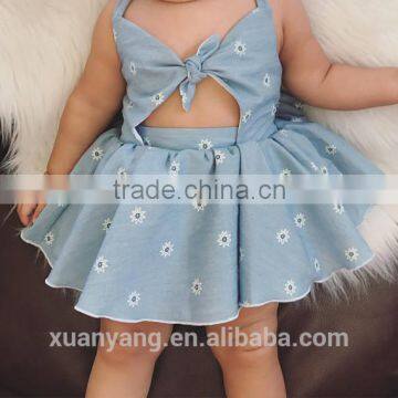 New Arrival Baby Boutique Clothing off Shoulder White Flower Skirt Designer One Piece Party Dress photo-4