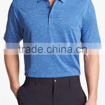 Heathered Polo mens golf shirt, OEM athletic mens golf polo shirt custom wholesabe top quality with fast dry performance fabric