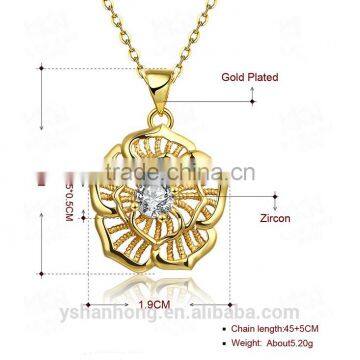 Fashion is Hollow-out Decorative Pattern Diamond Pendant Necklace photo-2