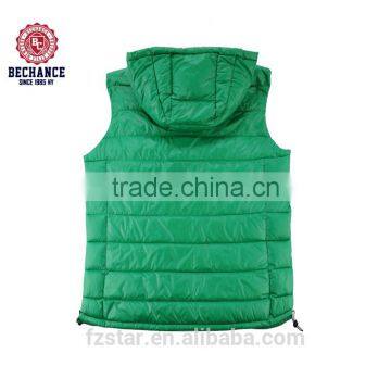 Bright Green Real Down With Hood Women Vest photo-3