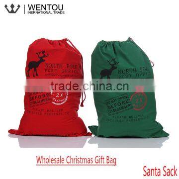 Christmas Santa Gift Bag With Red Drawstring