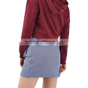 2017 OEM Elegant Sexy Raffle Falbala Plaid Mini Skirt photo-4