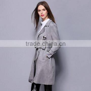 2017 Latest Long Ladies Overcoat Designs Women Winter Jacket Coat With Belt photo-3