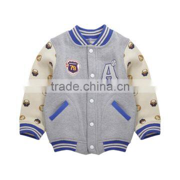 Children's winter coat boy's fashion stylish baseball overcoat jacket v-neck casual sweatshirt