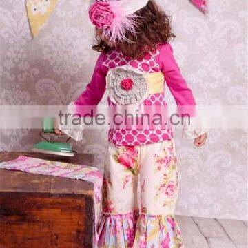 Charming Floral Printed Cotton Girls Wholesale Clothes photo-2