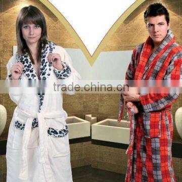 Microfiber coral fleece bathrobe