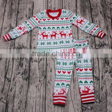 Yawoo in stock red deer patterns christmas pajamas country girls clothing sets