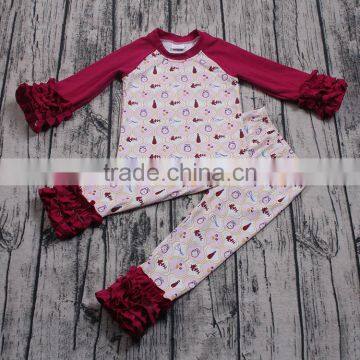 Onsale Cute Rabbit Print Baby Girls Long Sleeve Clothing Set 2pcs T-shirt Icing Pants Clothes Kids Children Boutique Outfits New photo-2