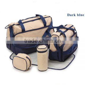 Dark Blue 5pcs Multi-Function Baby Diaper Nappy Bag/Mummy Changing Set Handbag