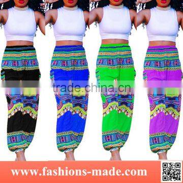 Women Yoga Thai Style Polka Floral Elephant Printed Boho Bloomers Baggy Pants