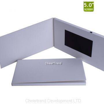 Blank Cover Video brochure 5 Inch LCD Screen Video Greeting Card for adversiting