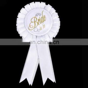 HEN-0019 Bride To Be Badge Wedding Bachelorette Hen Night Party white Badge