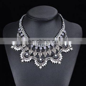Party Jewelry Vintage jewelry rhinestone alloy necklace for lady