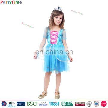 shimmering blue holiday dresses kids cosplay halloween costume girls baby princess dress